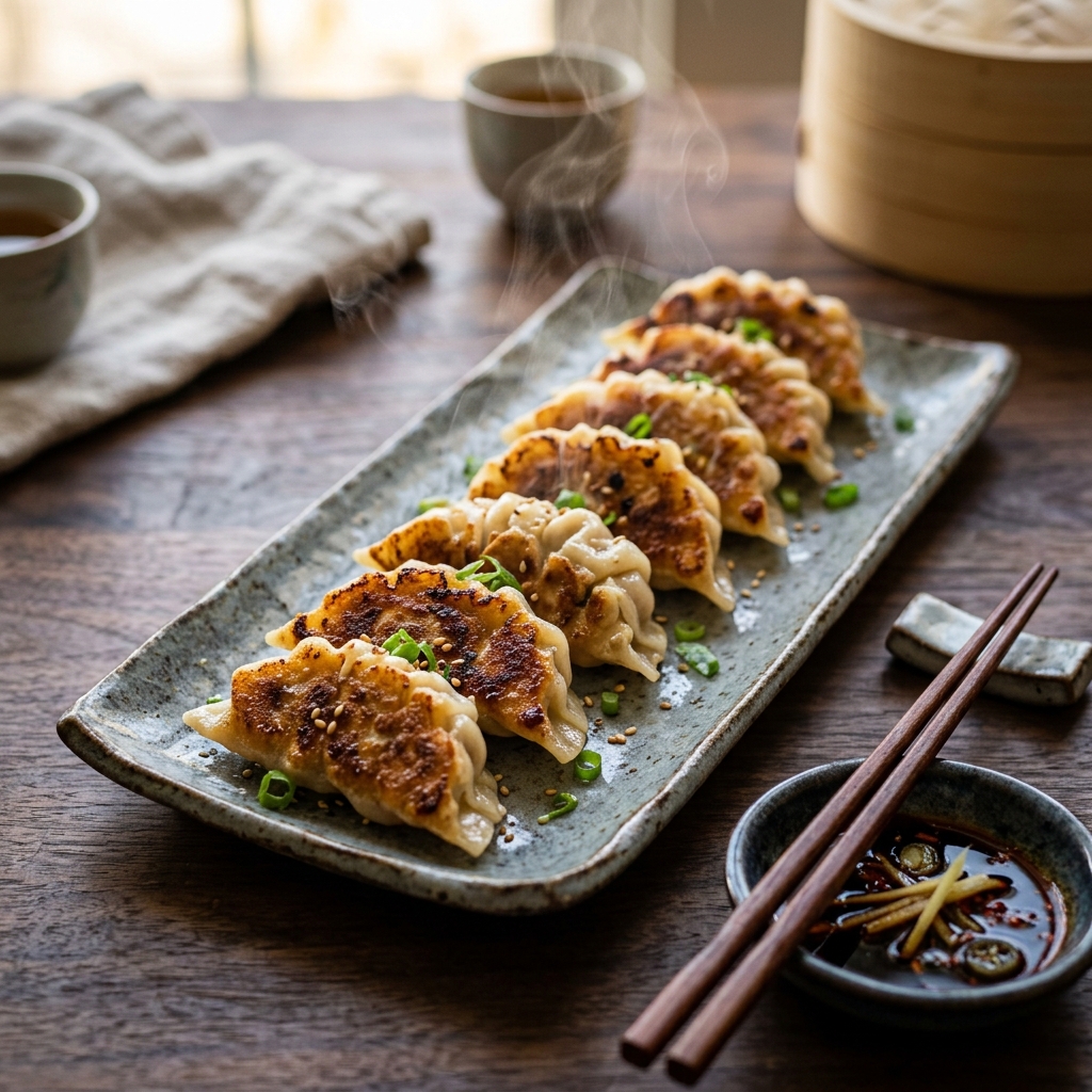 Gebratene Teigtaschen (Jiaozi)