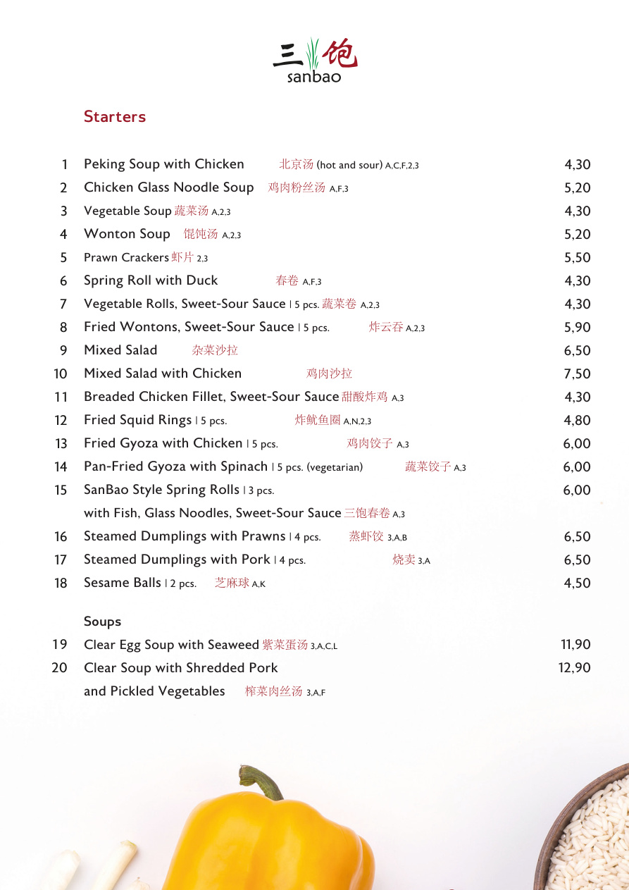 English Menu Page 2
