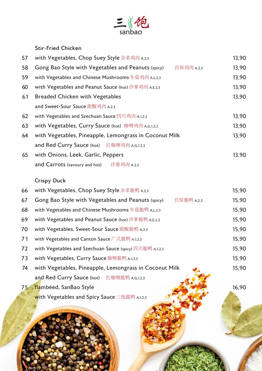 English Menu Page 6