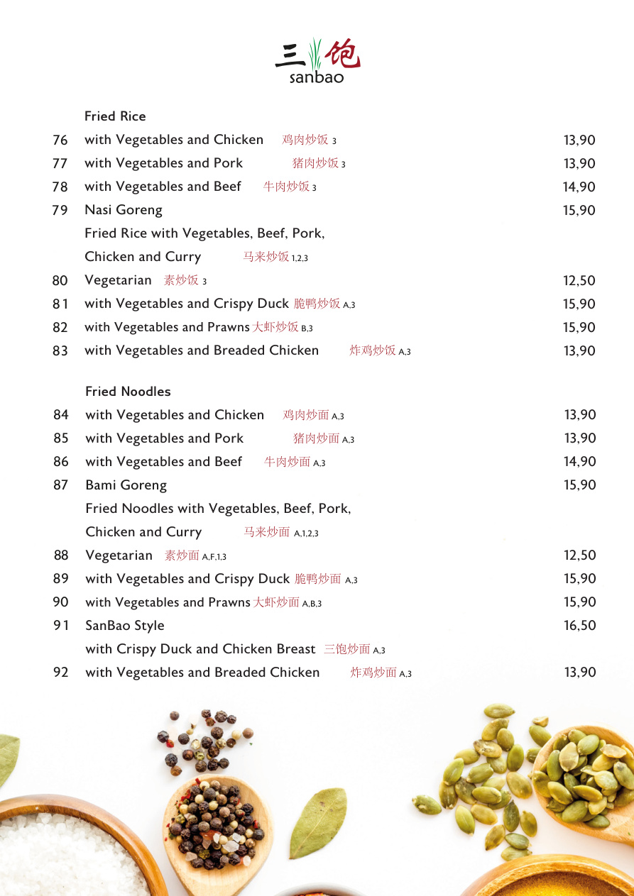 English Menu Page 7